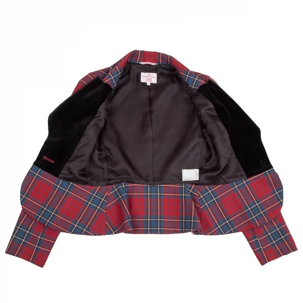 ヴィヴィアンウエストウッド レッドレーベルVivienne Westwood Red Label タータンチェックラブジャケット 赤黒1 K-123789_011