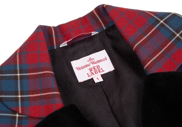 ヴィヴィアンウエストウッド レッドレーベルVivienne Westwood Red Label タータンチェックラブジャケット 赤黒1 K-123789_004