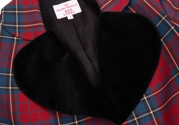 ヴィヴィアンウエストウッド レッドレーベルVivienne Westwood Red Label タータンチェックラブジャケット 赤黒1 K-123789_005