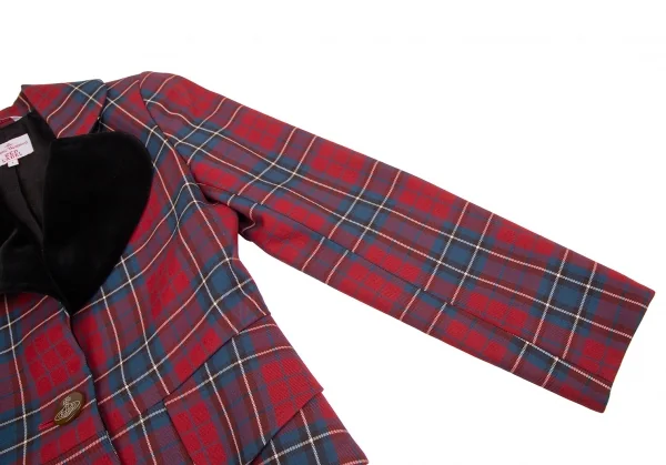 ヴィヴィアンウエストウッド レッドレーベルVivienne Westwood Red Label タータンチェックラブジャケット 赤黒1 K-123789_006