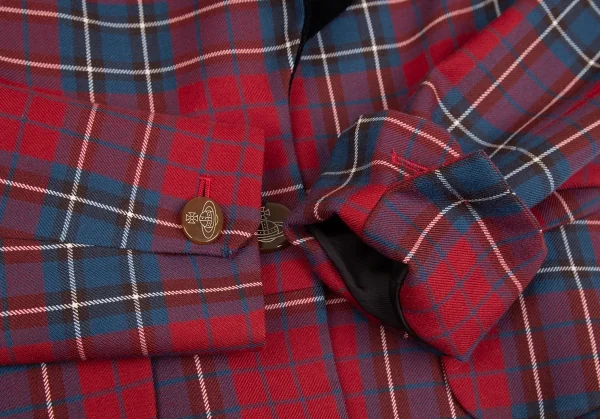 ヴィヴィアンウエストウッド レッドレーベルVivienne Westwood Red Label タータンチェックラブジャケット 赤黒1 K-123789_007