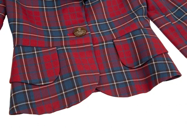 ヴィヴィアンウエストウッド レッドレーベルVivienne Westwood Red Label タータンチェックラブジャケット 赤黒1 K-123789_008