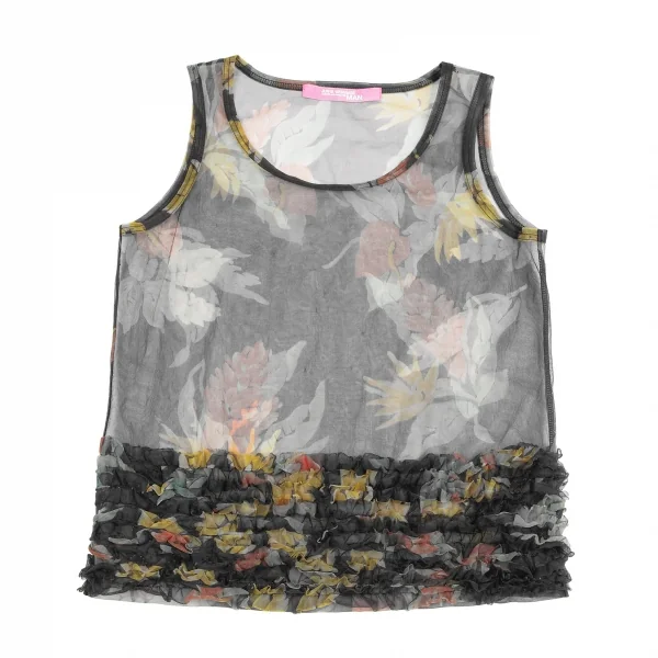 JUNYA WATANABE MAN PINK Ruffle Hem Floral Mesh Tank Top K-123803_002