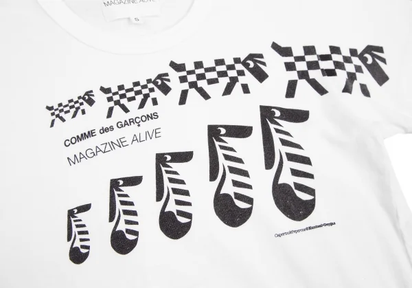 ヴォーグニッポン＆コムデギャルソン マガジンアライブ アニマルプリントTシャツ 白S K-123805_004