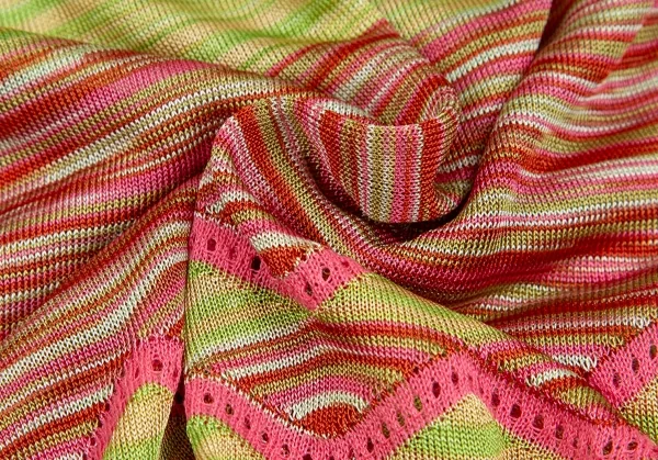 ミッソーニMISSONI ヘンリーネックグラデーションボーダーニットトップス 黄緑ピンクM位 K-123813_012