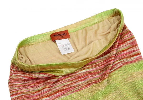 ミッソーニMISSONI グラデーションボーダーニットセットアップ 黄緑ピンクM位 K-123815_011