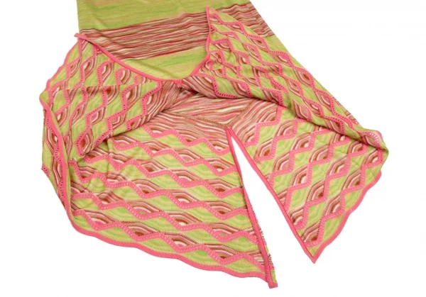 ミッソーニMISSONI グラデーションボーダーニットセットアップ 黄緑ピンクM位 K-123815_013
