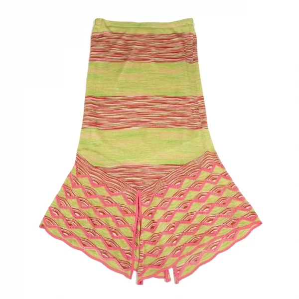 ミッソーニMISSONI グラデーションボーダーニットセットアップ 黄緑ピンクM位 K-123815_015