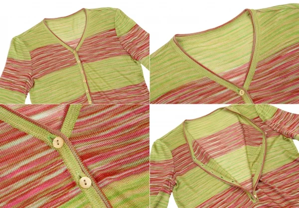 ミッソーニMISSONI グラデーションボーダーニットセットアップ 黄緑ピンクM位 K-123815_004
