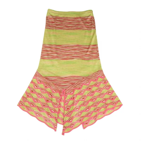 ミッソーニMISSONI グラデーションボーダーニットセットアップ 黄緑ピンクM位 K-123815_009