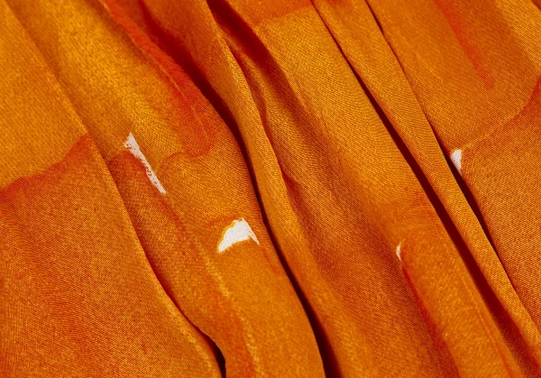 クリスチャン ラクロワChristian Lacroix リネン総柄プリントプリーツスカート オレンジ36 K-123887_011