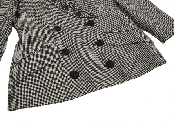 ランバンLANVIN ショールテープデザインジャケット 黒オフM位 K-123888_010