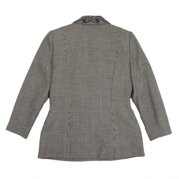 ランバンLANVIN ショールテープデザインジャケット 黒オフM位 K-123888_013