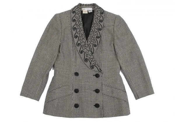 ランバンLANVIN ショールテープデザインジャケット 黒オフM位 K-123888_002