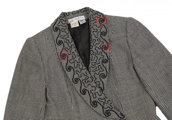 ランバンLANVIN ショールテープデザインジャケット 黒オフM位 K-123888_003