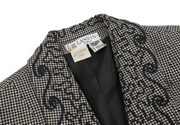 ランバンLANVIN ショールテープデザインジャケット 黒オフM位 K-123888_005