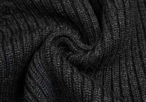 ヴァレンティノVALENTINO LES TRICOTS 袖ファー装飾ニットセーター チャコールグレーS位 K-123891_011