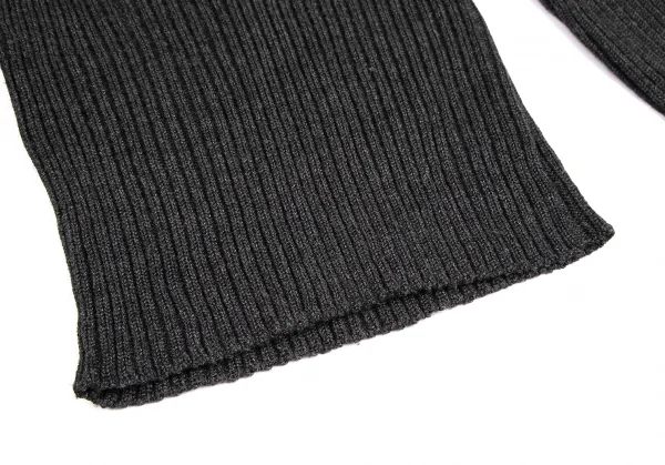 ヴァレンティノVALENTINO LES TRICOTS 袖ファー装飾ニットセーター チャコールグレーS位 K-123891_007