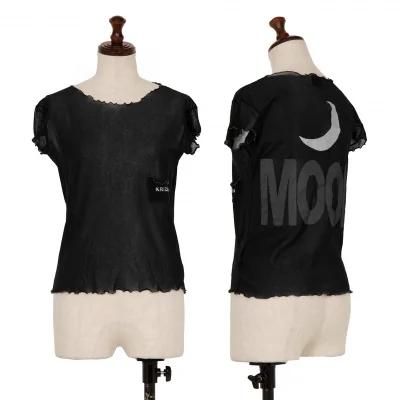 KRIZIA Crescent Moon Printed Mesh French T Shirt