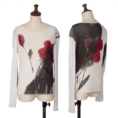 KRIZIA MAGLIA Floral Graphic Printed Mesh T Shirt