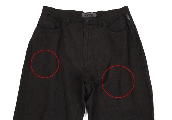 ヴェルサーチ ジーンズクチュールVERSACE JEANS COUTURE アラベスクジャガードパンツ チャコール29 K-123935_002