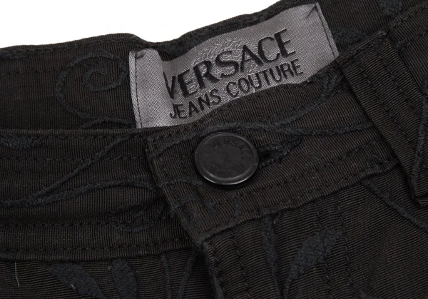 ヴェルサーチ ジーンズクチュールVERSACE JEANS COUTURE アラベスクジャガードパンツ チャコール29 K-123935_005