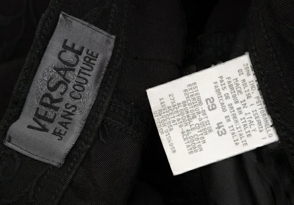 ヴェルサーチ ジーンズクチュールVERSACE JEANS COUTURE アラベスクジャガードパンツ チャコール29 K-123935_020