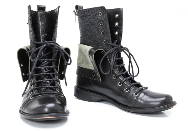 Y's Layered Leather Boots K-123942_005