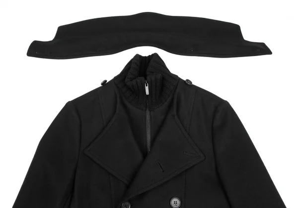 ウーヨンミWOOYOUNGMI レイヤードメルトンピーコート 黒44 K-123991_003