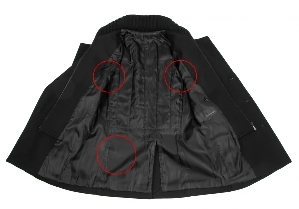 ウーヨンミWOOYOUNGMI レイヤードメルトンピーコート 黒44 K-123991_011