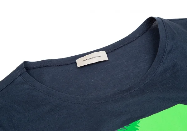 バレンシアガBALENCIAGA プリントTシャツ 紺XS K-123995_007