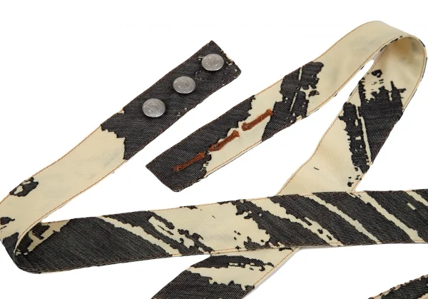 ジャンポールゴルチエJean Paul GAULTIER PARIS オパール加工ベルテッドデザインスカート ベージュ黒40 K-124051_014