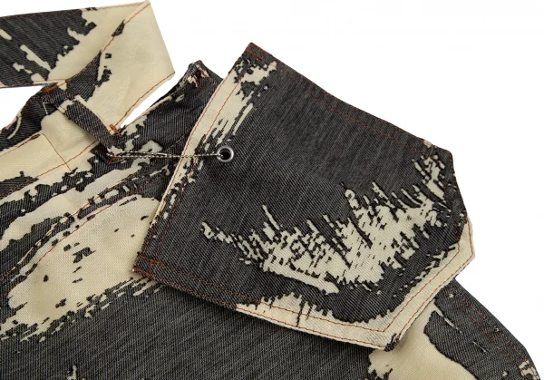 ジャンポールゴルチエJean Paul GAULTIER PARIS オパール加工ベルテッドデザインスカート ベージュ黒40 K-124051_016