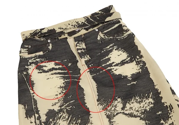 ジャンポールゴルチエJean Paul GAULTIER PARIS オパール加工ベルテッドデザインスカート ベージュ黒40 K-124051_003