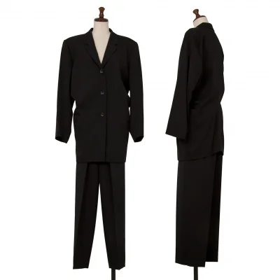 イッセイミヤケISSEY MIYAKE ウールギャバセットアップスーツ 黒