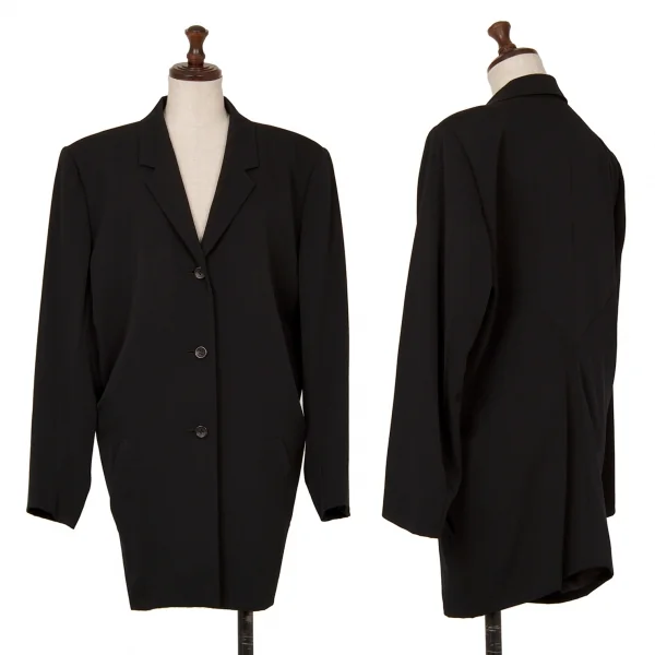 イッセイミヤケISSEY MIYAKE ウールギャバセットアップスーツ 黒M・L K-124064_003