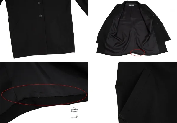 イッセイミヤケISSEY MIYAKE ウールギャバセットアップスーツ 黒M・L K-124064_007