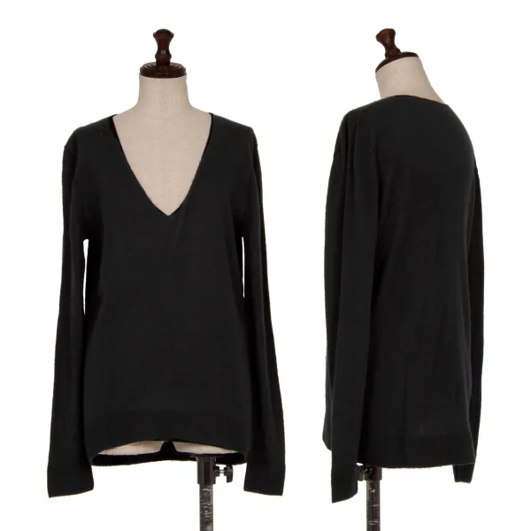 バレンシアガBALENCIAGA カシミヤVネックニットセーター 黒38