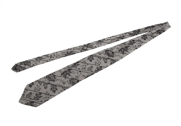 ジャンニヴェルサーチGIANNI VERSACE ボタニカルジャガードストライプタイ グレー K-124137_002