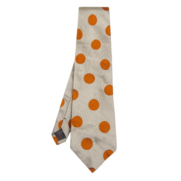 ジャンニヴェルサーチGIANNI VERSACE ドットジャガードシルクタイ シャンパンゴールド K-124138_001