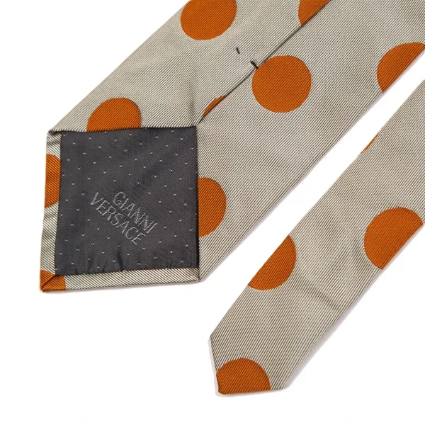 ジャンニヴェルサーチGIANNI VERSACE ドットジャガードシルクタイ シャンパンゴールド K-124138_006