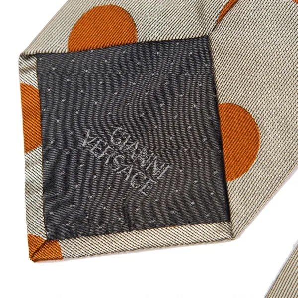 ジャンニヴェルサーチGIANNI VERSACE ドットジャガードシルクタイ シャンパンゴールド K-124138_007