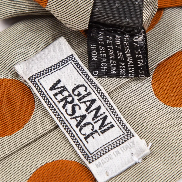 ジャンニヴェルサーチGIANNI VERSACE ドットジャガードシルクタイ シャンパンゴールド K-124138_008
