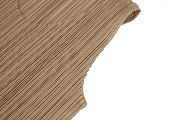 プリーツプリーズPLEATS PLEASE プリーツノースリーブマキシワンピース モカ3 K-124146_005