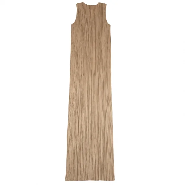 プリーツプリーズPLEATS PLEASE プリーツノースリーブマキシワンピース モカ3 K-124146_008