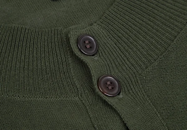 ワイズY's フリンジ切替ドルマンニットカーディガン 緑2 K-124166_005