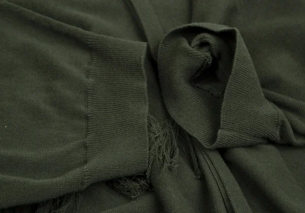 ワイズY's フリンジ切替ドルマンニットカーディガン 緑2 K-124166_008