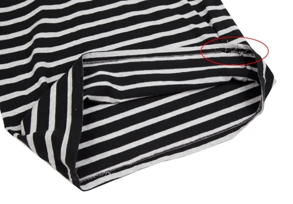 ポロラルフローレンPOLO RALPH LAUREN ワンポイント刺繍ボーダーVネックTシャツ 白黒XS K-124185_008