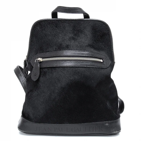 ジャンポールゴルチエJean Paul GAULTIER ハラコ切替レザーミニリュックサック 黒 K-124231_002