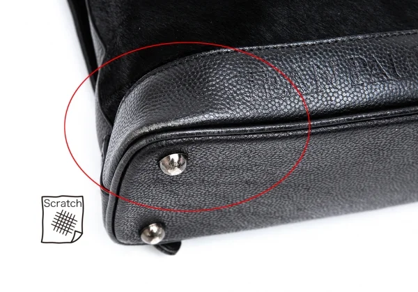 ジャンポールゴルチエJean Paul GAULTIER ハラコ切替レザーミニリュックサック 黒 K-124231_006